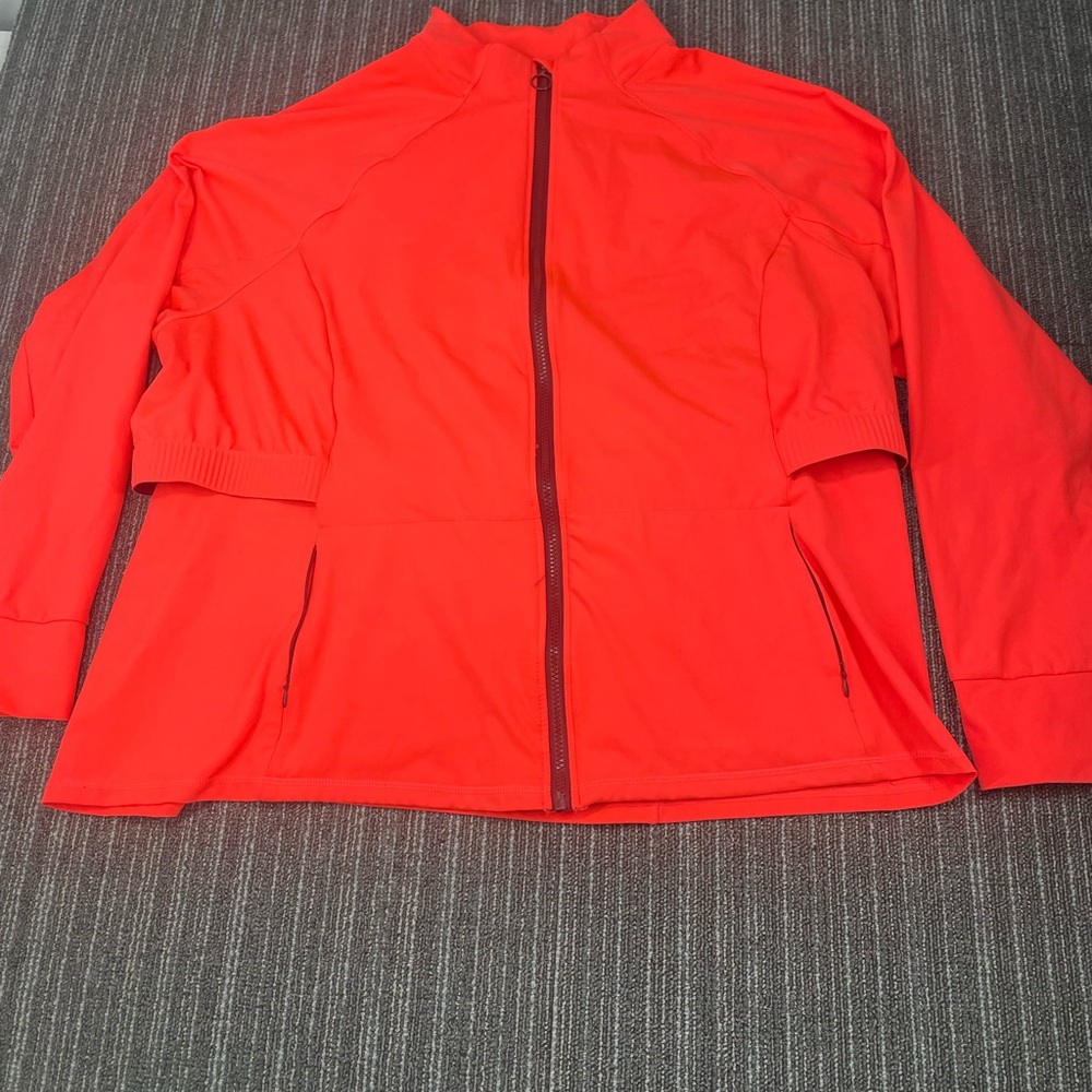 Fabletics Vibrant Orange Zip-Up Jacket 4XL